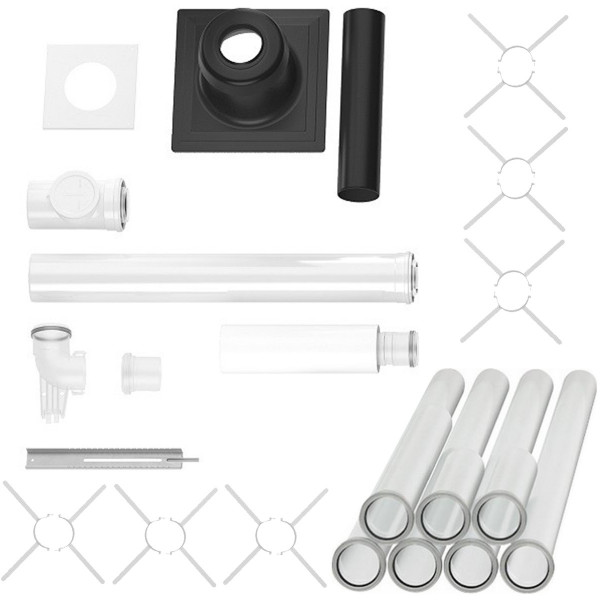 Buderus Abgaspaket GA-K DN80/125 mit Schachtabdeckung inkl. 10 m Abgasleitung 7739600546