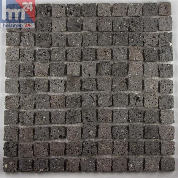 Lavastein Mosaik Pinatubo aus Lavagestein Mosaikmatte 30 x 30 cm Naturstein