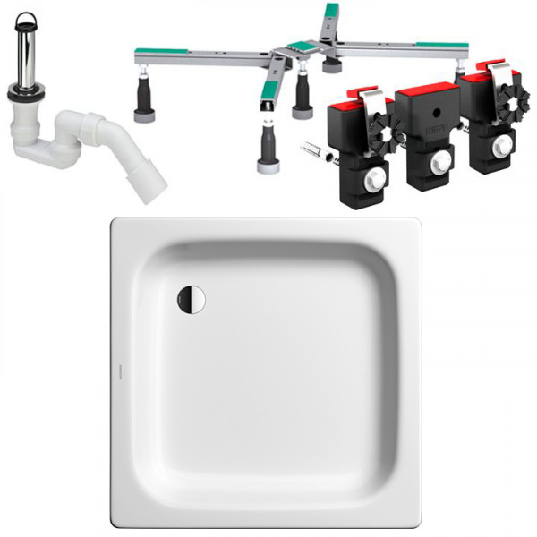 Kaldewei Sanidusch 396-1 Stahl Duschwanne Duschtasse 90x90 cm inkl. Duschwannenfuß und Ablauf