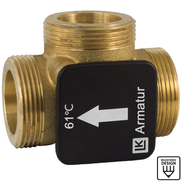 LK 820 ThermoVar 180512 thermisches 3-Wege-Mischventil 61 °C 3-Wege-Mischer AG 1"