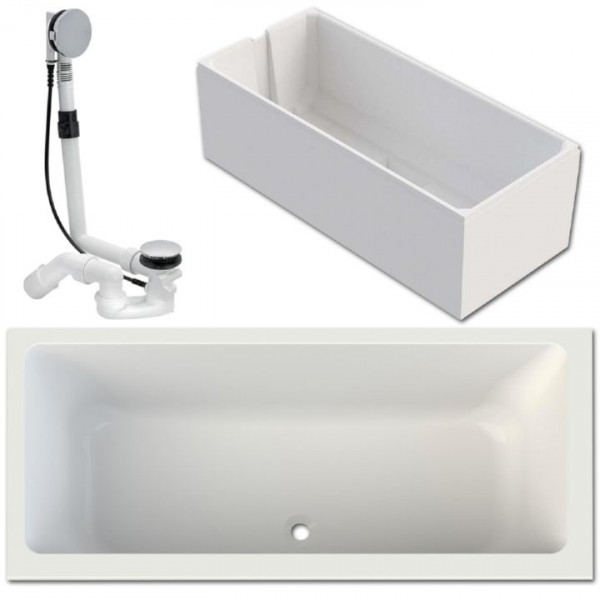 Duo-Badewanne aus Acryl 180x80 cm made by Hoesch inkl. Träger u. Ablauf Multiplex