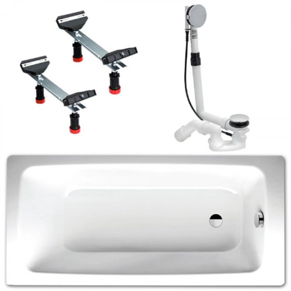 Kaldewei CAYONO 751 Stahl-Badewanne 1800 x 800 mm mit Wannenfüße inkl. Überlaufgarnitur