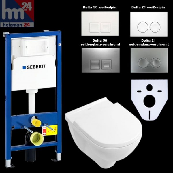 Geberit Duofix Basic UP100 WC-Montageelement mit O.Novo Tiefspül-WC und WC-Sitz VB0006