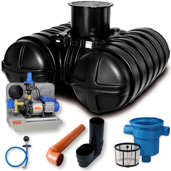Roth Paket Haustechnik Eco Twinbloc 5000 Liter Regenwassertank Flachspeicher Tank 1135008039