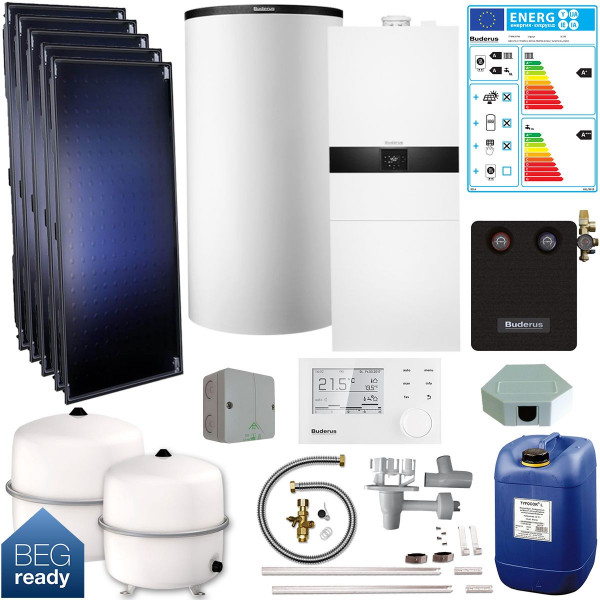 Buderus Logasys SL132 Hybrid Gas-Brennwert Solar Paket GBH172i-17kW H-Gas 7739619766
