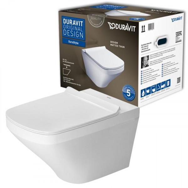 Duravit DuraStyle Set Wandtiefspül-WC 45520900A1 inkl. WC-Sitz SoftClose