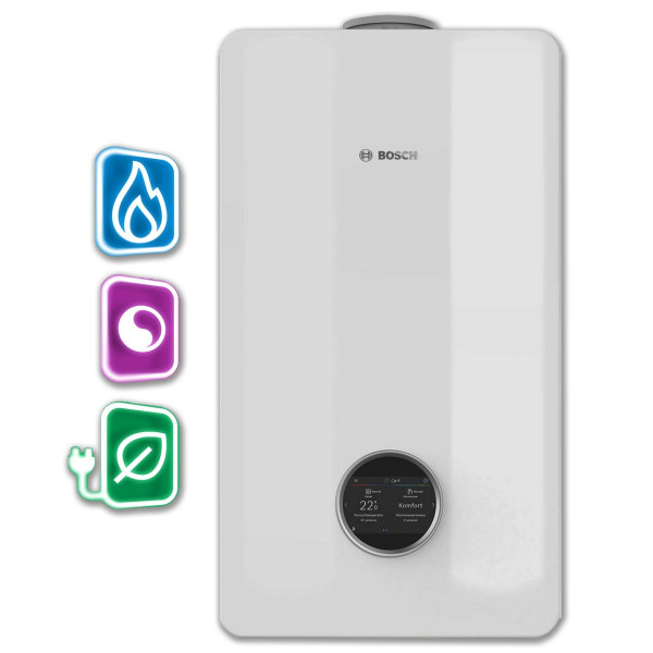 Bosch Compress Hybrid 5800iG Wärmepumpen-Hybridgerät 17kW 7738101104 mit Touch-Bedienfeld