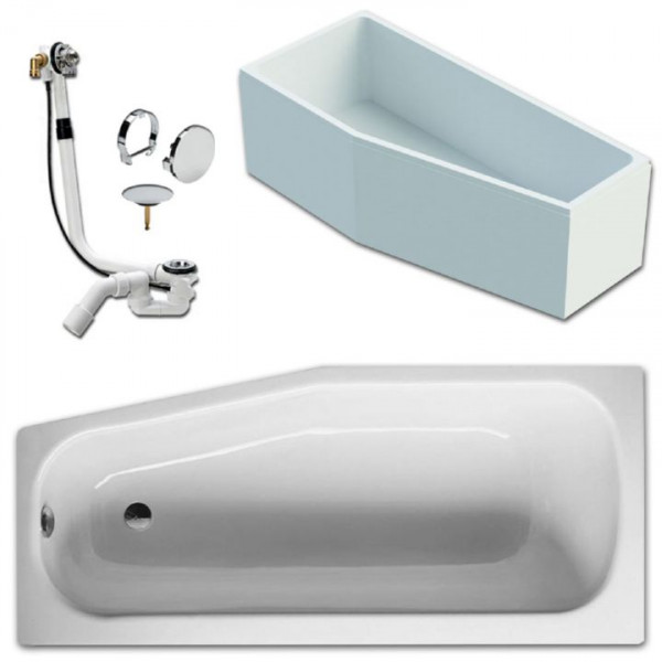 Bette Bambino Badewanne 2780 Stahl rechts 157x65 cm inkl. Träger mit Ab- u. Überlaufgarnitur