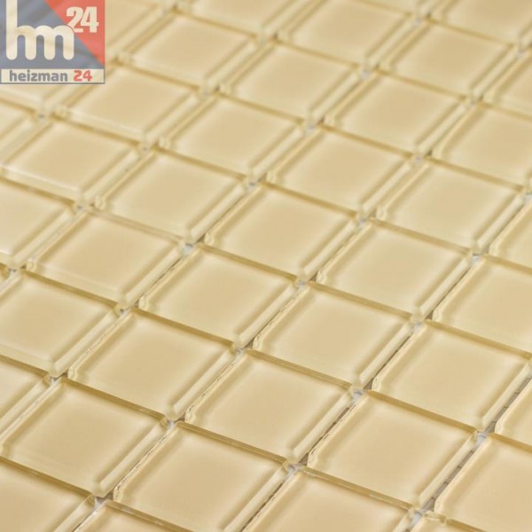 Glasmosaik Crystal Beige Light Mosaikfliesen beige 29,5 x 29,5 x 0,4 cm Pool