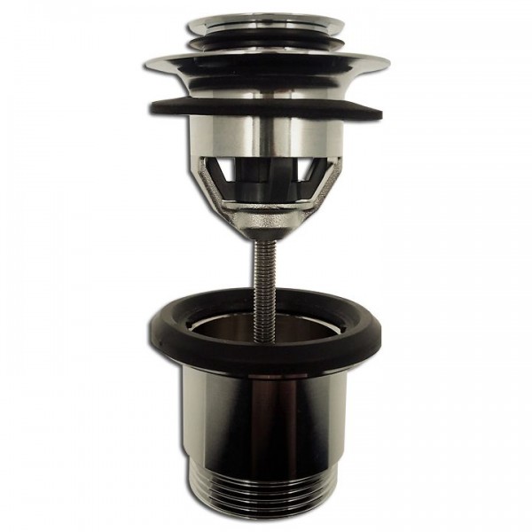 Ablaufgarnitur mit Druckstopfen 40mm Click Clack Push Open Klick Klack Ventil mit Überlauf