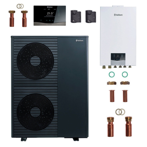 Vaillant Luft-Wasser Wärmepumpen Paket 4.3114 (8000045516) aroTHERMplus 105/8.1 mit Hydraulikstation 97/7 und Heizungsregler sensoCOMFORT