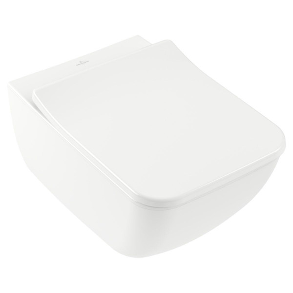 Villeroy & Boch Venticello Wand Tiefspül WC spülrandlos 4611RSR1 mit CeramicPlus-Beschichtung inkl. WC-Sitz