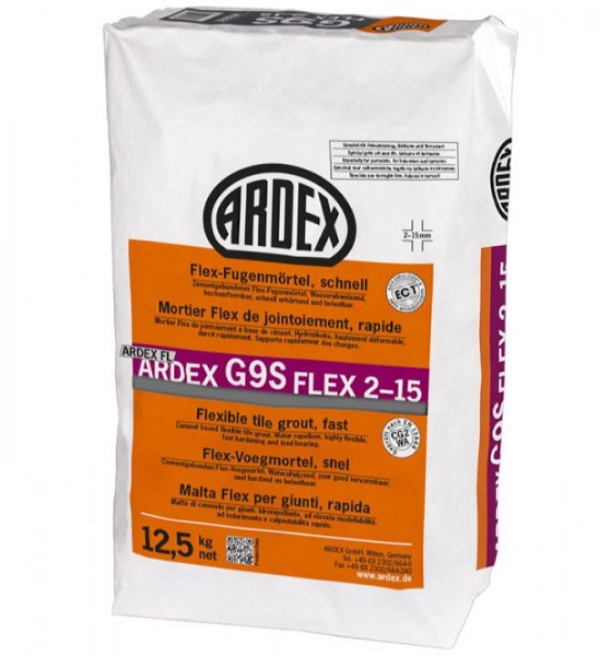 (2,48 €/kg) Ardex G9 S Flex 2-15 Flexfugenmörtel schnell 12,5 kg - grau