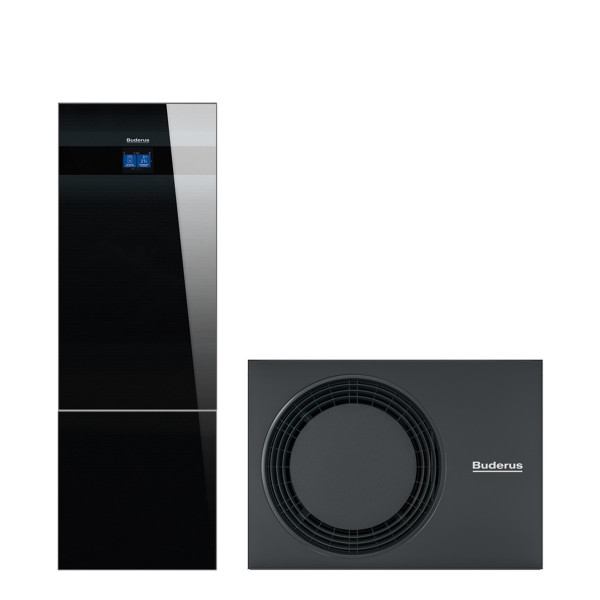 Buderus 7739624122 Luft-Wasser-Wärmepumpe Logaplus M WLW186i-4 AR T180 mit integriertem Heizstab 9 kW