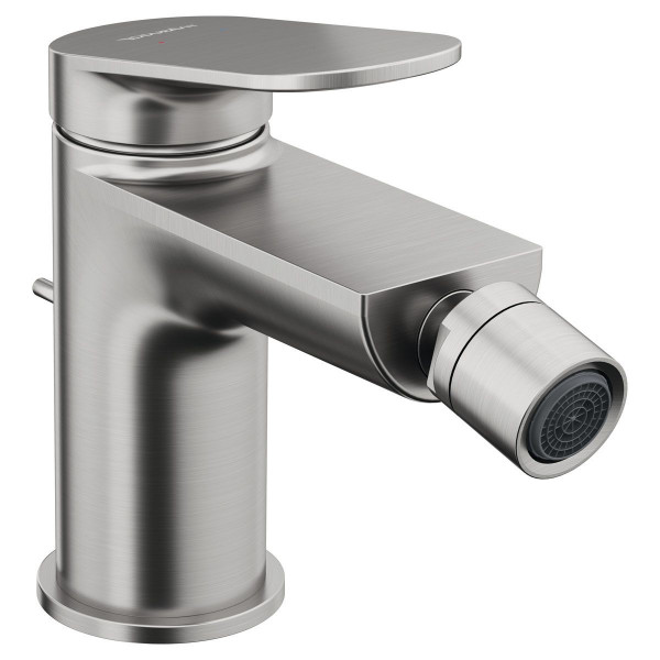 Duravit Wave Einhebel-Bidetmischer Edelstahl gebürstet mit Ablaufgarnitur WA2400001070