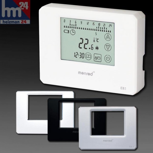 Menred E8.1 digitaler Raumthermostat Aufputz 230 V in verschiedenen Farbtönen