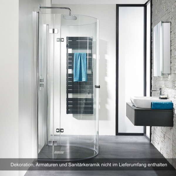 HSK Exklusiv Runddusche Halbkreis Drehfalttür 110x90x202cm