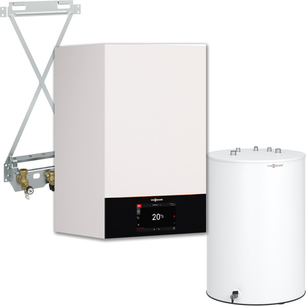 Viessmann Vitodens Paket 300-W B3HH Gas-Brennwerttherme 19kW inkl. Speicher Vitocell 120L Z029632