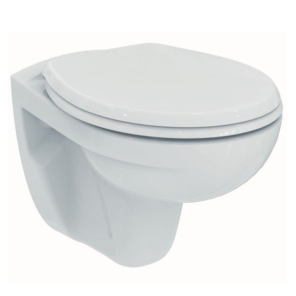 Ideal Standard Wand-WC Kombipaket Eurovit K881201 weiß Tiefspül-WC spülrandlos WC-Sitz Softclosing