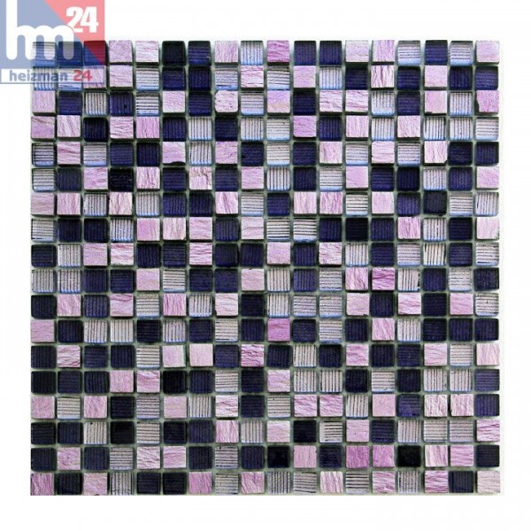 Glasmosaik Avellino Naturstein Mosaikfliese violett lila rosa Streifen Bad Küche Fliesenspiegel