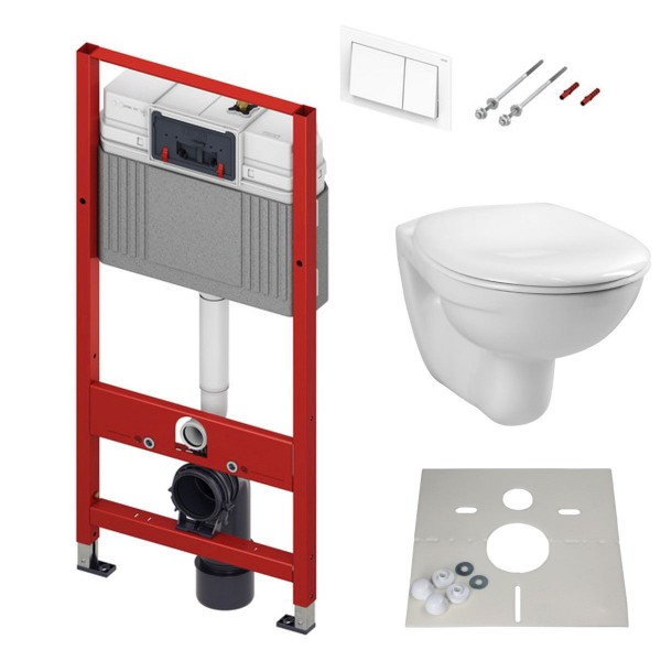 TECEbase WC-Set Vorwandelement 9400400 mit Vitra Wand Tiefspül WC & Platte & Schallschutz