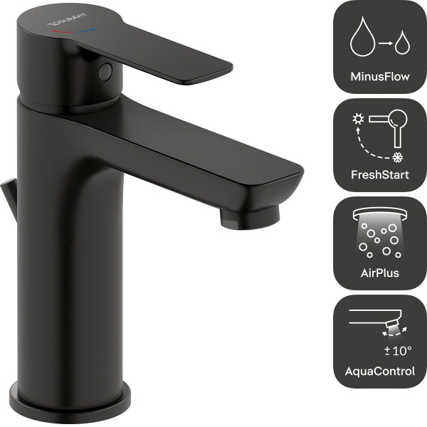 Duravit D-Code Einhebel-Waschtischmischer Größe M Schwarz Matt DC1023001046
