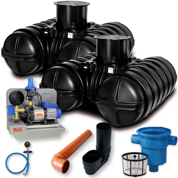 Roth Paket Haustechnik Eco Twinbloc 10000 Liter Regenwassertank Flachspeicher Tank 1135009439