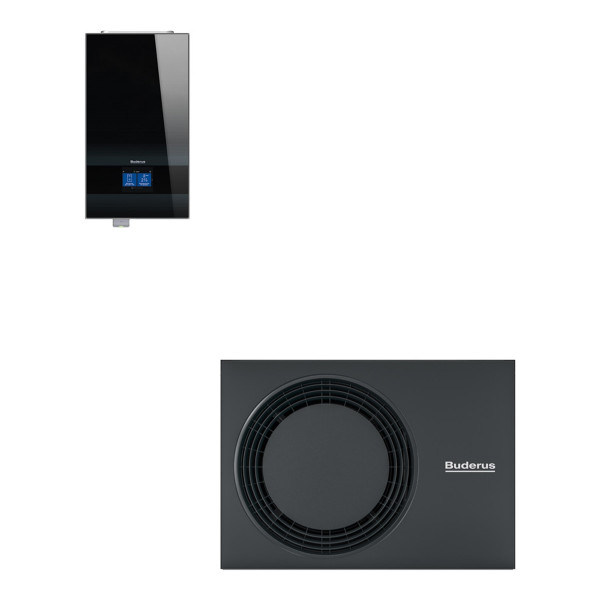 Buderus 7739624128 Luft-Wasser-Wärmepumpe Logaplus M WLW186i-4 AR E mit integriertem Heizstab 9 kW