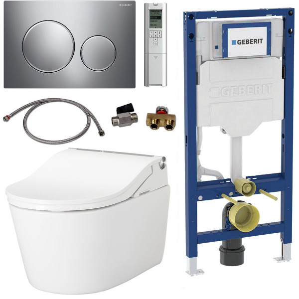 TOTO Geberit Set Washlet RW Dusch-WC spülrandlos inkl. Vorwandelement u. Betätigungsplatte Sigma 20