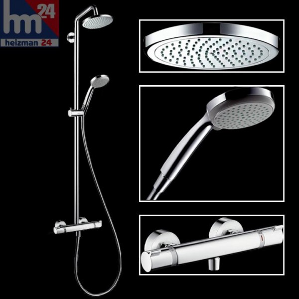 Hansgrohe Croma 220 Air 1jet Showerpipe mit Thermostat 27185000 | Duschsysteme | Badarmaturen | Bad | Heizman24 - Handel Haus- und Gebäudetechnik