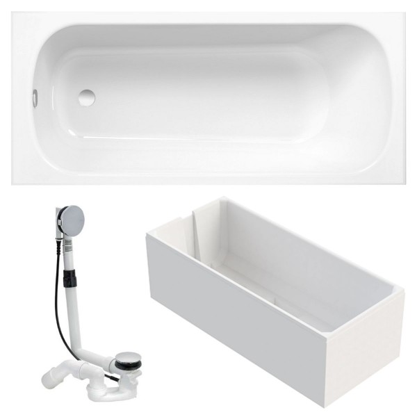 Bette Form Badewanne Stahl 2947 170x75 cm Weiß inkl. Träger mit Ab- u. Überlaufgarnitur