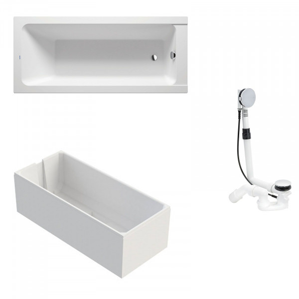 Duravit D-Code Acryl Badewanne 170x75x42 cm inkl. Träger + Ablauf Multiplex