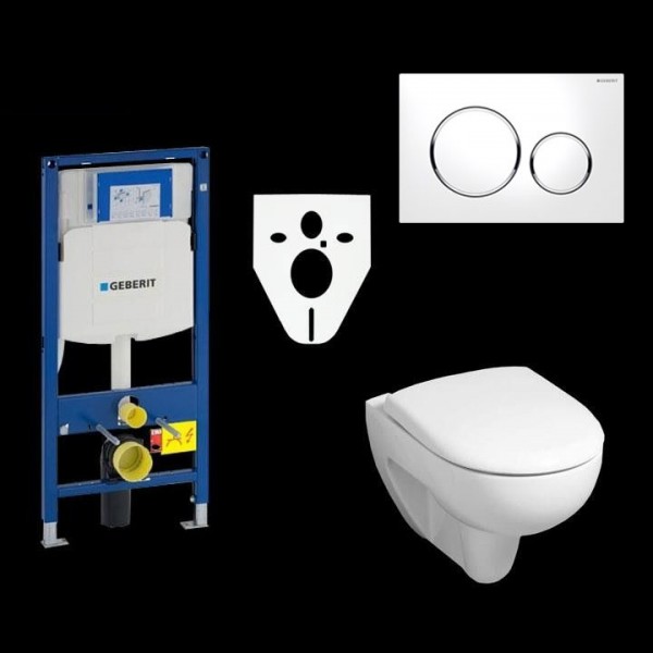 Geberit Duofix UP320 WC-Montageelement mit Renova Nr. 1 Tiefspül-WC und WC-Sitz KER0001