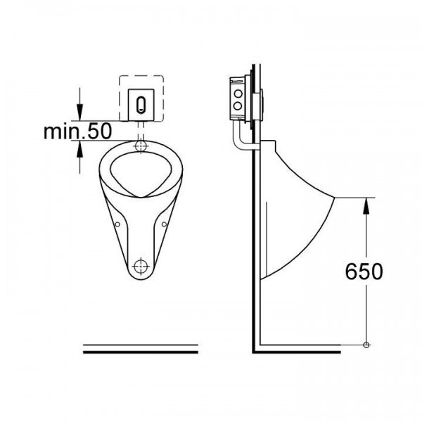 Grohe Urinalset Vorwandelement 38786001 inkl. Wandwinkel u