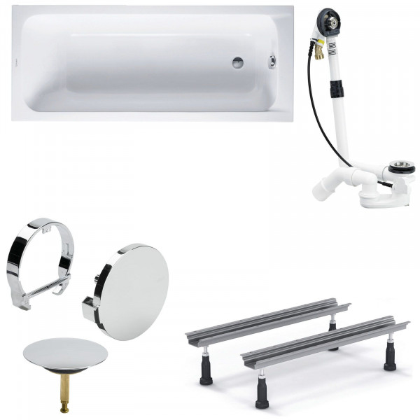 Duravit D-Code Acryl Badewanne 170x70x42 cm inkl. Wannenfuß + Ablauf Multiplex Trio