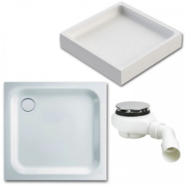 Bette Supra Duschwanne 90x70x6,5cm Stahl Duschtasse 5710-000T inkl. Träger u. Ablauf