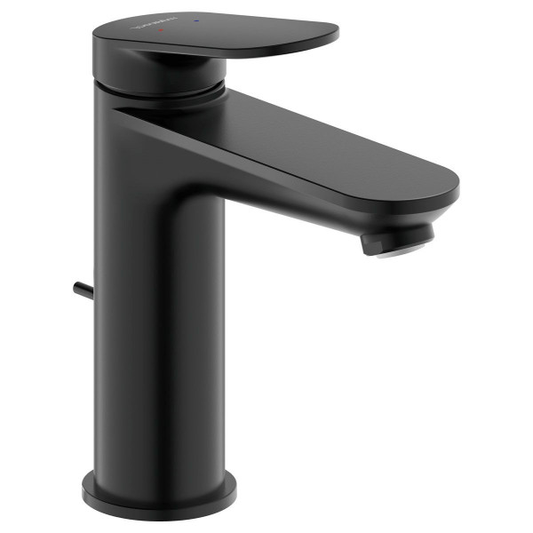 Duravit Wave Einhebel-Waschtischmischer Größe M Schwarz Matt mit Ablaufgarnitur WA1020001046