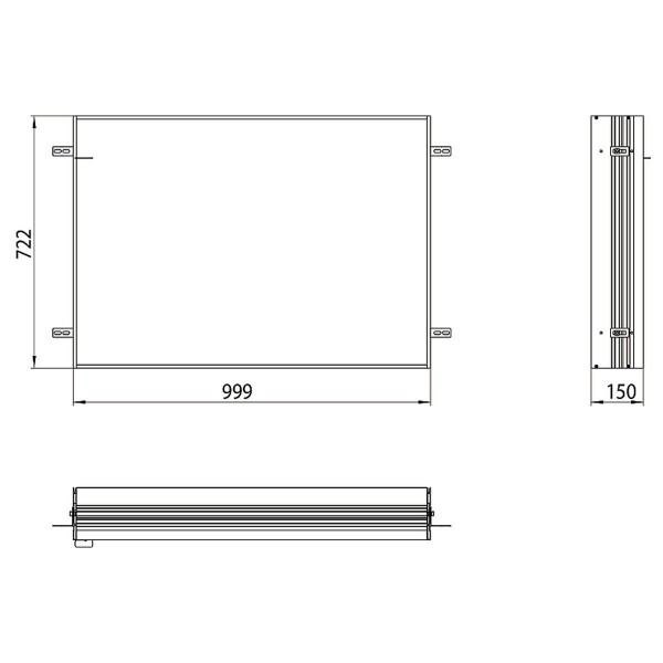 Emco Unterputz Einbaurahmen 949700018 für Lichtspiegelschrank Prime 2 Breite 1000 mm