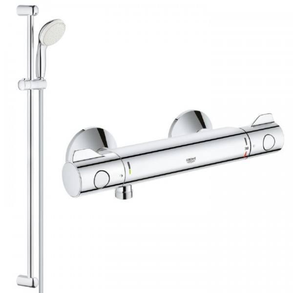 Grohe Grohtherm 800 Thermostat Brausearmatur inkl. Brausegarnitur 900 mm 34566001