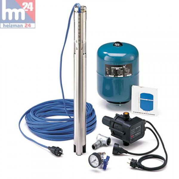 Grundfos Wasserversorgungspaket SQ 3-40 mit 30 m Unterwasserkabel 96160908