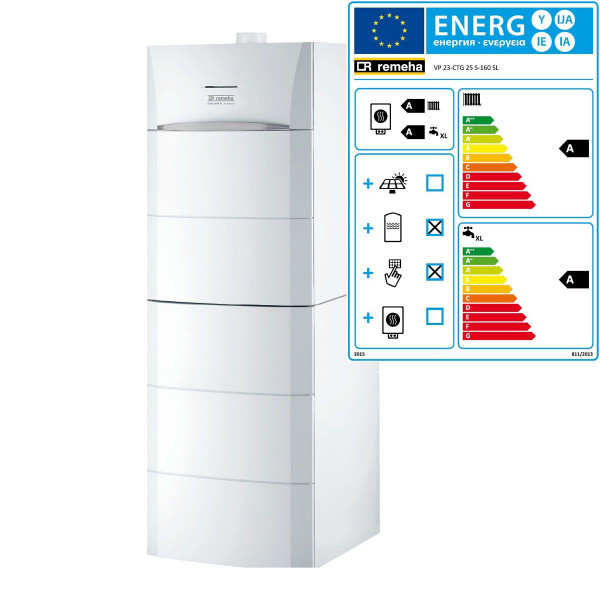 Remeha Gas-Brennwert-Wärmezentrale Calora Tower Gas 25 S mit Speicher BS 160 SL