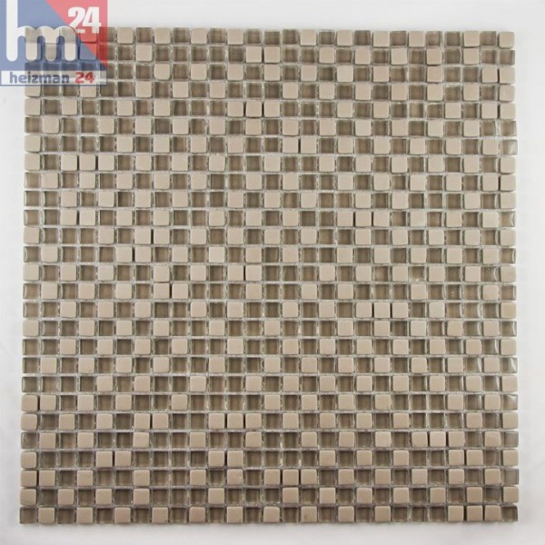 Glasmosaik Comodoro Naturstein Mosaikfliesen hellgrau grau Pool, Dusche, Bad, Küche, Fliesenspiegel 29,5 x 29,5 x 0,6 cm