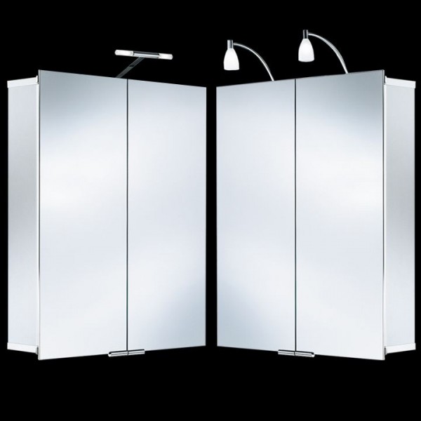 HSK ASP 300 Alu-Spiegelschrank 45x75 cm mit Halogenbeleuchtung 1101045