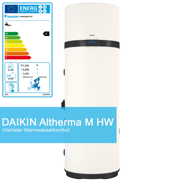 Daikin Altherma M HW Solar Trinkwasser Brauchwasser Wärmepumpe 260L Monoblock EKHHE260PCV37 (Biv)