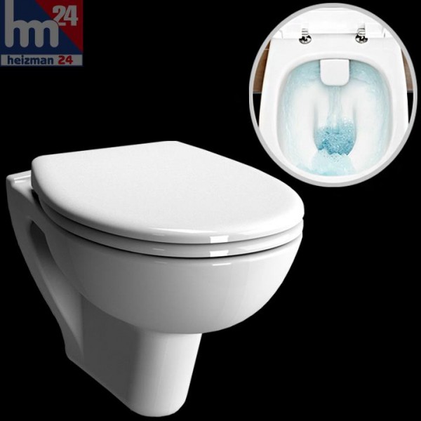 Vitra Plus Wandtiefspül-WC spülrandlos 5741N003-1130 inkl. WC-Sitz mit SoftClose 524313