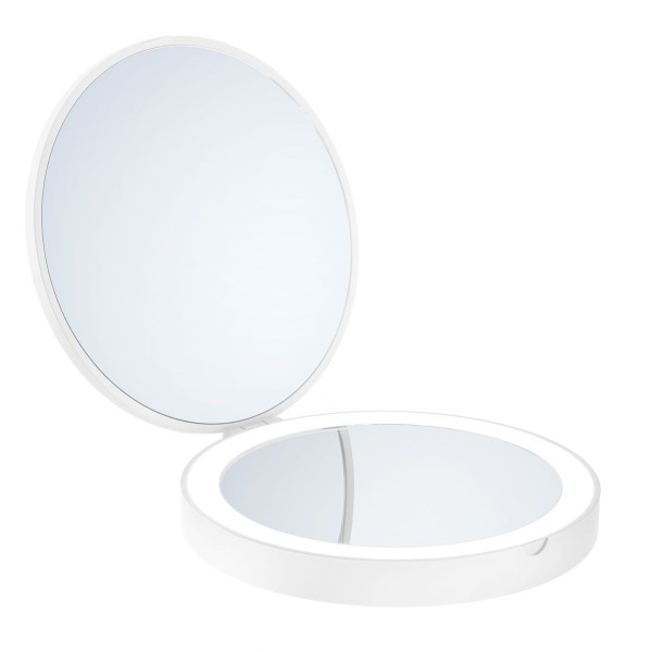 Smedbo OUTLINE Lite LED Reise-Kosmetikspiegel FX627 weiß 120 mm