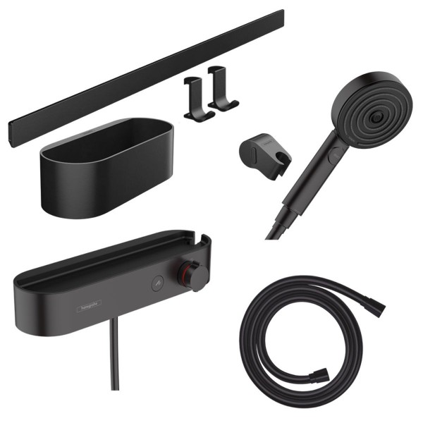 Hansgrohe Dusch Bundle WallStoris mit Thermostat und EasyClick in Mattschwarz 24250670