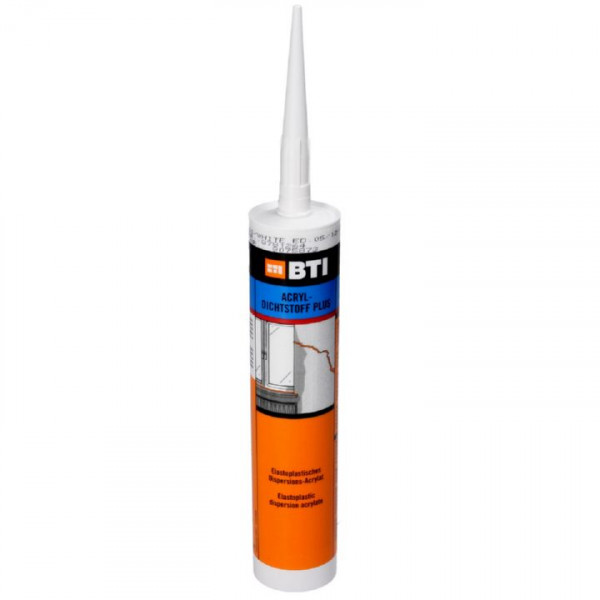 (9,52 €/l) BTI Acryl-Dichtstoff plus 310ml weiß Maler Bau Fliesen Holz