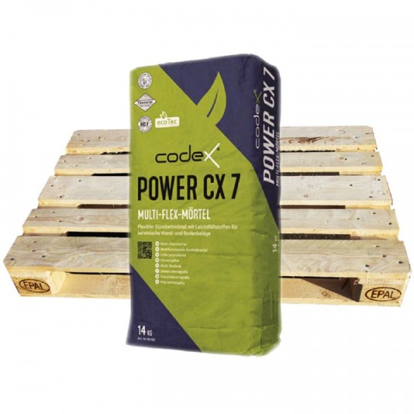 (2,03€/kg) codex Power CX 7 Multi-Flexmörtel 54 Sack a 14kg flexibler Dünnbettkleber