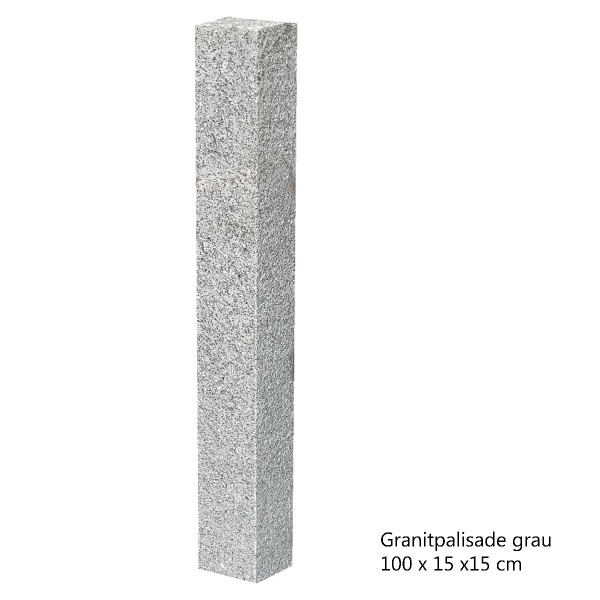 Granit Palisade Grau 100x15x15 cm gestockte Oberfläche Naturstein